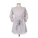 Essue Casual Dress - A-Line: Gray Print Dresses - Women's Size Small