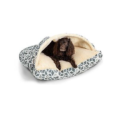 Snoozer Pet Products Rectangle Indoor & Outdoor Cozy Cave Dog & Cat Bed, Gray white, Medium