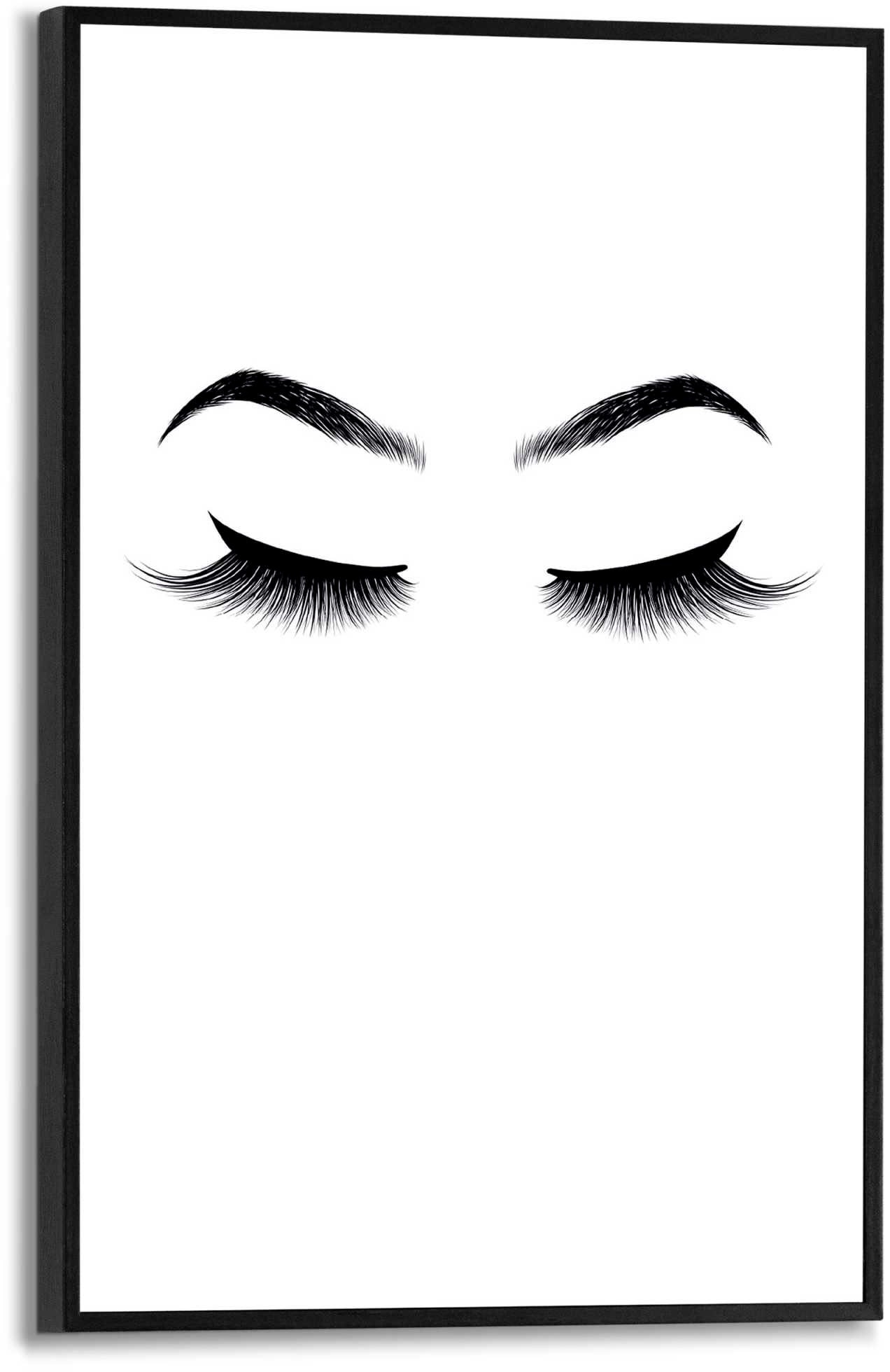Poster REINDERS "Wimpern und Augenbrauen", schwarz (farbe bild(er): schwarz, weiß), B:20cm H:30cm T:1,6cm, MDF, Bilder Image