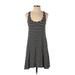 Socialite Casual Dress - A-Line Scoop Neck Sleeveless: Black Color Block Dresses - Women's Size Small