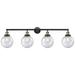 Beacon 4 Light 44" Bath Light - Black Antique Brass - Seedy Shade