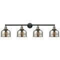 Bell 4 Light 45" Bath Light - Black Brass - Silver Mercury Shade