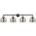 Bell 4 Light 45" Bath Light - Black Brass - Silver Mercury Shade