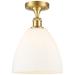 Bristol Glass 9" Semi-Flush Mount - Satin Gold - Matte White Shade