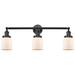 Bell 3 Light 30" Bath Light - Matte Black - Matte White Shade