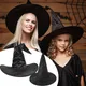 Chapeau de Sorcière à Plis Noirs pour Homme et Femme Accessoire de Costume de Cosplay à la Mode