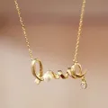 Collier court sauvage de tempérament de bijoux d'argent lettre d'amour personnalité de l'eau cou