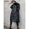 XITAO-Parka à Capuche avec Lettres Gaufrées pour Femme Parka Solide Garde au Chaud Mode