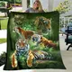 Couverture en peluche imprimée 3D pour animaux de compagnie glouton tigre tapis matelas