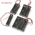 Support de boîtier de batterie AAA avec fils soudure de connexion côte à côte pour 1 à 4 pièces AAA