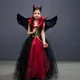 Costume de Vampire Gothique pour Petites Bol Robe de Reine Maléfique Tutu pour Halloween