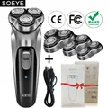 Rasoirs électriques pour hommes rasoirs pour hommes SOEYE tondeuse à barbe 3D lame flottante lavable