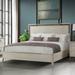 Roundhill Furniture Mantalia Solid Wood Panel Bed with Metal Frame, Champagne