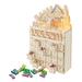 Joiedomi 13.7 in. Tall Maple LED Wooden Box with House and Reindeers Christmas Advent Calendar