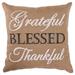 Pillow Perfect Indoor Grateful Blessed Thankful 18-inch Throw Pillow, 18 X 18 X 5