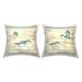 Stupell Neutral Beige Sandpipers Sandy Shoreline Beach Printed Throw Pillow by Paul Brent (Set of 2)