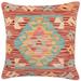 Boho Chic Janeen Turkish Hand-Woven Kilim Pillow - 18'' x 18''