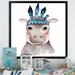 Redwood Rover Cute Hippo Portrait For Kid - Traditional Canvas Wall Art Canvas, Cotton in Blue/Gray/White | 16 H x 16 W x 1 D in | Wayfair