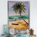 Highland Dunes Couple In Love On A Tropical Beach - Nautical & Coastal Canvas Artwork Metal in Blue/Green/Yellow | 40 H x 30 W x 1.5 D in | Wayfair