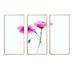 Winston Porter Pair Of Large Purple Poppy Flowers - Floral Framed Canvas Wall Art Set Of 3 Canvas, Wood in White | 28 H x 36 W x 1 D in | Wayfair
