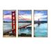 Highland Dunes Golden Gate In San Francisco - Pier & Bridge Framed Canvas Wall Art Set Of 3 Canvas, Wood in White | 28 H x 36 W x 1 D in | Wayfair