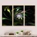 Wrought Studio™ Multi Colored Green Stained Glass - Floral Framed Canvas Wall Art Set Of 3 Metal in Black/Green | 32 H x 48 W x 1 D in | Wayfair