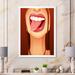 House of Hampton® Sensual Lips Of Glamour Woman Portrait VI - Glam Canvas Wall Decor Canvas in Brown/Red | 12 H x 8 W x 1 D in | Wayfair