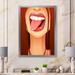 House of Hampton® Sensual Lips Of Glamour Woman Portrait VI - Glam Canvas Wall Decor Plastic in Brown/Red | 44 H x 34 W x 1.5 D in | Wayfair