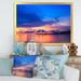 Highland Dunes Dramatic Panoramic Tropical Sunset VII - Nautical & Coastal Canvas Wall Art Canvas in Blue/Pink | 30 H x 40 W x 1.5 D in | Wayfair