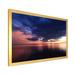 Highland Dunes Dramatic Panoramic Tropical Sunset - Nautical & Coastal Canvas Wall Art Canvas in Black/Blue/Yellow | 30 H x 40 W x 1.5 D in | Wayfair
