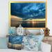 Highland Dunes Dramatic Coastal Vivid Sky - Nautical & Coastal Canvas Wall Decor Metal in Blue/Yellow | 16 H x 32 W x 1 D in | Wayfair
