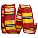 The Holiday Aisle® Striped Ribbon Fabric in Black/Red/Yellow | 1.91 H x 4 W x 4 D in | Wayfair 9662CFC5B1C04B828F1A3B6AF37D3417