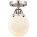 Nouveau 2 Beacon 6" LED Semi-Flush Mount - Satin Nickel - Matte White