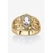 Women's Simulated Birthstone Gold-Plated Filigree Ring by PalmBeach Jewelry in April (Size 6)