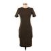 H&M Casual Dress - Bodycon: Green Solid Dresses - Women's Size Small