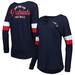 Women's New Era Navy England Patriots Athletic Varsity Lightweight Lace-Up Long Sleeve T-Shirt