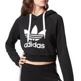 Adidas Tops | Adidas Womens Trefoil Cropped Hoodie | Color: Black/White | Size: Xs