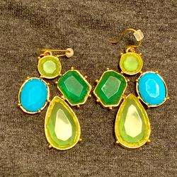 Kate Spade Jewelry | Kate Spade Fabulous Fiesta Turquoise Cluster Drop Earrings | Color: Blue/Green | Size: Os