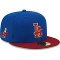 Men's New Era Royal/Red Los Angeles Dodgers Logo Primary Jewel Gold Undervisor 59FIFTY Fitted Hat