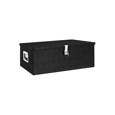 vidaXL 35.4" x 18.5" x 13.2" Aluminum Storage Box (Black)