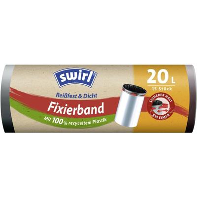 Fixierband-Müllbeutel 20 l Reißfest & Dicht Müllsäcke & Müllsackständer - Swirl