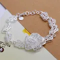 Cadeau de saint-valentin bracelet en argent Sterling 925 de haute qualité pour femmes fleur jolie