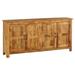 Dakota Fields Beideman 76 Inch Rustic Reclaimed Wood Hand Carved 4 Door Print Block Sideboard Wood in Brown/White | 36 H x 76 W x 16 D in | Wayfair