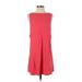 BB Dakota Casual Dress - Shift Crew Neck Sleeveless: Red Solid Dresses - Women's Size Small