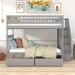 Harriet Bee Full Over Full Bunk Bed w/ Two Drawers Wood in Gray | 65.6 H x 57.5 W x 93.5 D in | Wayfair E8E89F819ABE4FAB9234D92C987A9C82