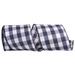 The Holiday Aisle® 4 inch X 10 YARDS Celine Check Plaid Twill Wired Edge Ribbon Fabric in Blue | 4 H x 4 W x 4 D in | Wayfair