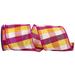 The Holiday Aisle® Box Net Jute Nestle Wired Ribbon Fabric in Indigo/Pink/Yellow | 4 H x 4 W x 4 D in | Wayfair 19784E8D58554B18835EBA311E1EAE02