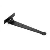 Black Iron T Strap Hinge 12" L Modern Outdoor Rust Resistant Wooden Cabinet Door or Gate Hinges with Screws Renovators Supply