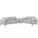 2 Piece Sofa Sets Modern Linen Fabric Upholstered Loveseat and 3 Seat Couch Set Furniture for Different Spaces, Living Room