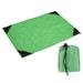 55x39 Inch Nylon Beach Blanket Waterproof Picnic Mat w Bag Green - Green + Black